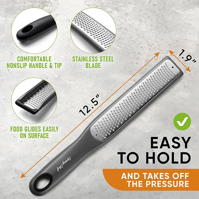 Spring Chef Premium Gray Lemon Zester Grater - Image 2