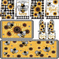 Fourluoo 10 Pcs Bee Kitchen Decor Set Kitchen Towels Rugs Oven Mitts and Pot by Fourluoo