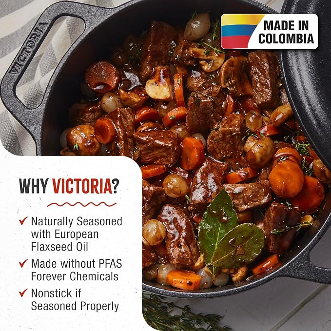 Victoria 6-Quart Cast Iron Dutch Oven - Image 2