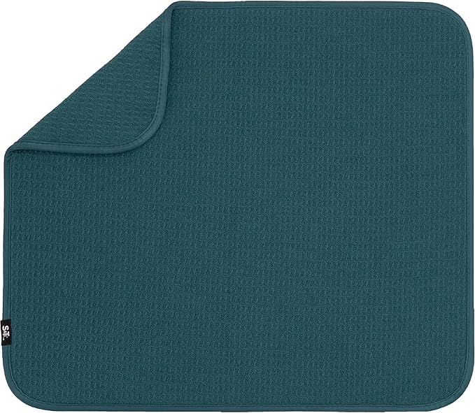 S&T INC. Dish Drying Mat, 16” x 18”, Absorbent Microfiber Kitchen Counter Mat by STINC