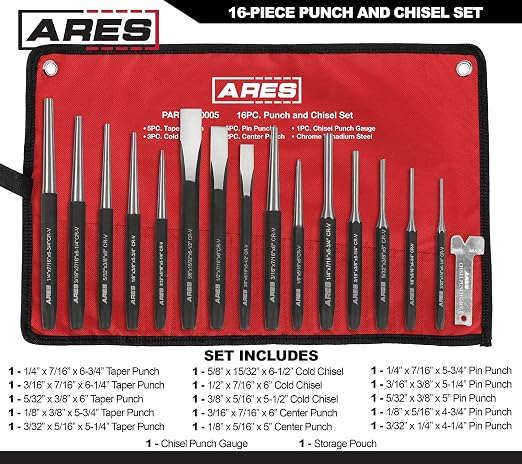 ARES 50005-16-Piece Punch and Chisel Set - Image 2
