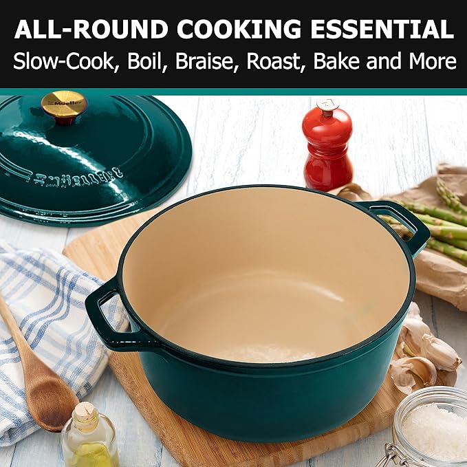 Mueller DuraCast 6 Quart Enameled Cast Iron Dutch Oven Pot - Image 7