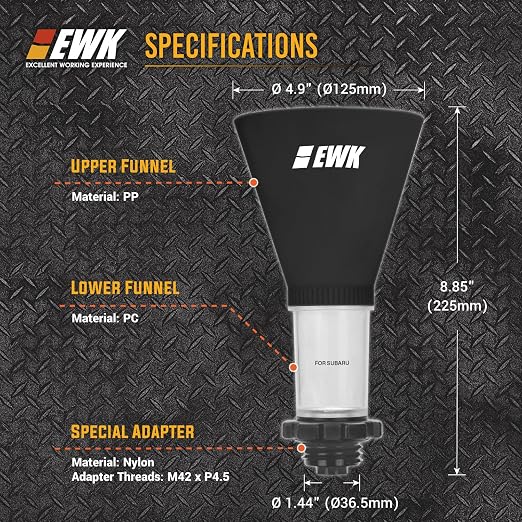 EWK Threaded Engine Oil Funnel for Subaru, Hands-Free Oil Change Funnel - Image 2