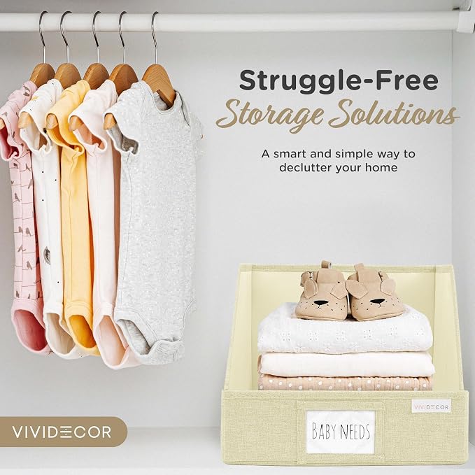 VIVIDECOR Open Front Trapezoid Closet Bins 12x12x10 – Closet Shelf Organizer - Image 8