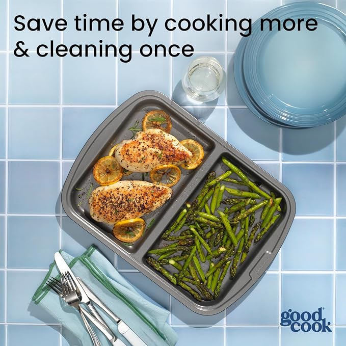 GoodCook Everyday Divided Sheet Pan 1-Inch Deep 2-Section Non-Stick - Image 5