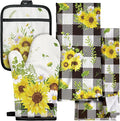 Miss Adola 270 GSM Cotton Kitchen Towels, Oven Mitt and Pot Holder by MissAdola