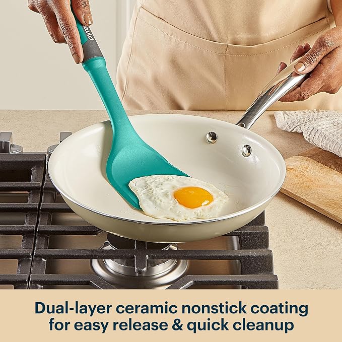 Pyrex 3-Piece Ceramic Cookware Fry Pan & Saucepan Set - Image 4