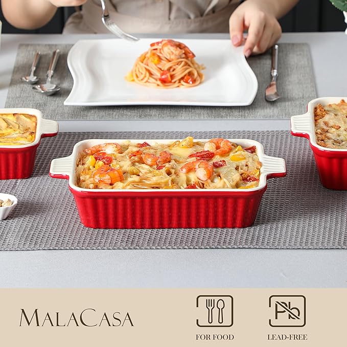 Bakeware Set of 4, MALACASA Porcelain Baking Pans Set - Image 3