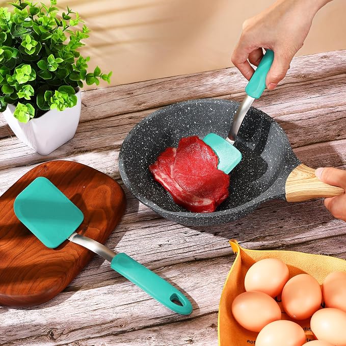 Silicone Cookie Spatula Turner 2 Pack Mini Brownie Spatula Flexible Kitchen - Image 7