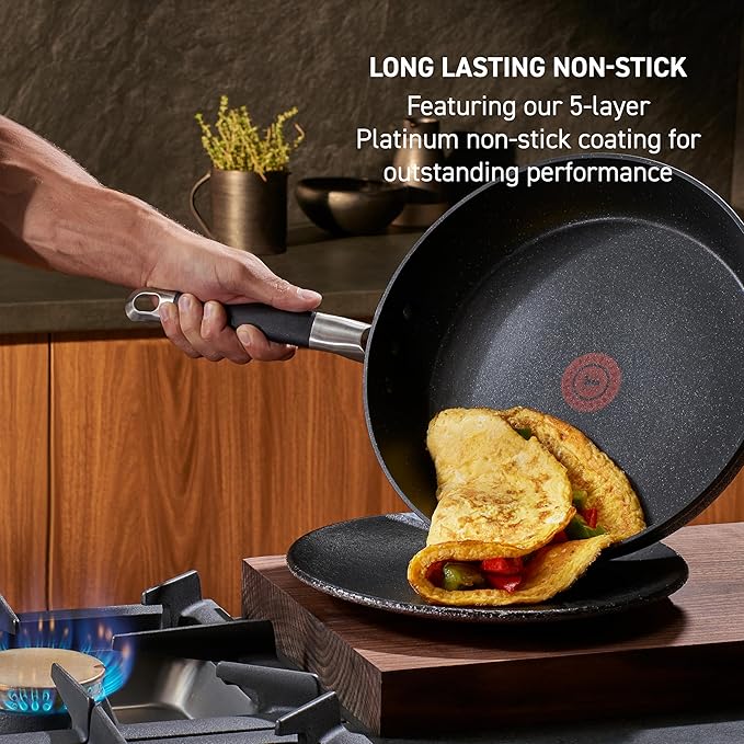 T-fal Stone Force Platinum Non Stick Cookware Set 12 Piece, Oven Broiler Safe - Image 4