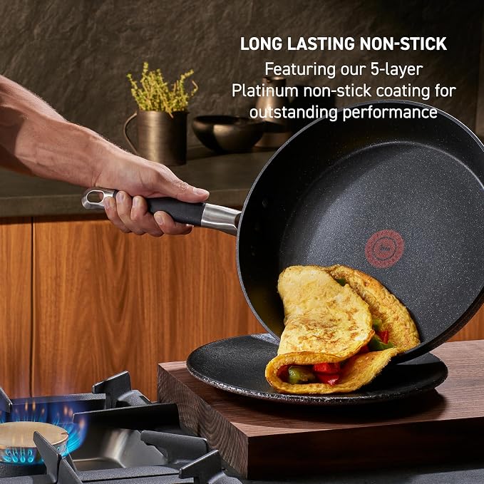 T-Fal Stone Force Platinum Non Stick Fry Pan Set 2 Piece, 8 inch and 10.5 inch - Image 3