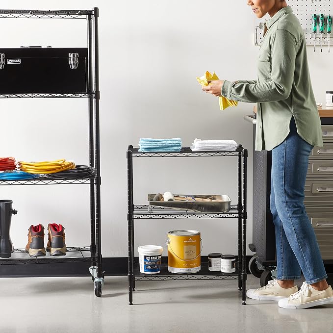Amazon Basics 3-Shelf Adjustable Heavy Duty Steel Wire Rack Storage Shelving - Image 2