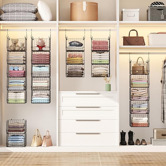 5 Tier Closet Hanging Organizer, Clothes Hanging Shelves - Image 2