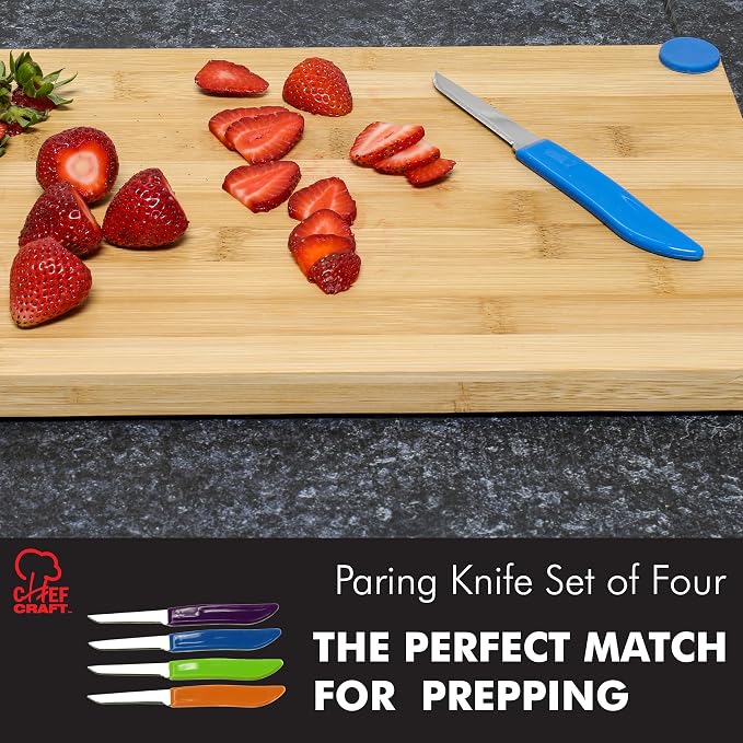 Chef Craft Select Paring Knife Set, 2.5 inch blade 6 inch in length 4 piece set - Image 5