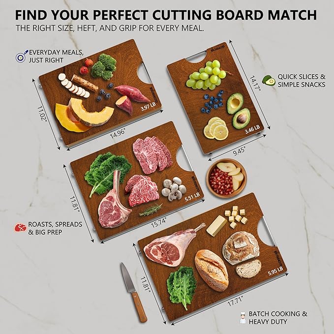 Brosisincorp Real Solid Sapele Cutting Board One Piece No Glue Non Toxic All - Image 4