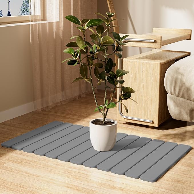 Large Stone Bath Mat 31.5 x 19.7in, Quick Dry Diatomaceous Earth Mats - Image 8