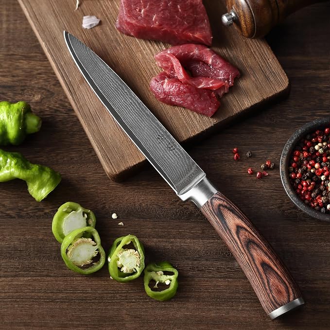 Wakoli EDIB 5-Piece Damascus Knife Set, Professional Kitchen Knives made of - Image 9