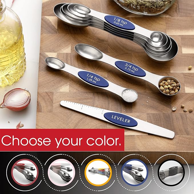 Spring Chef Stainless Steel Magnetic Measuring Spoons Set of 8 - Image 6