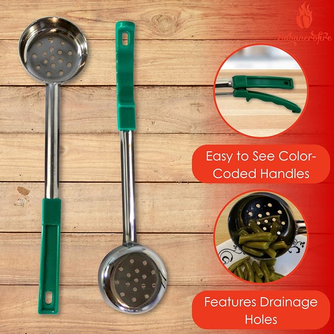 4 Ounce Slotted Stainless Steel Portion Control Ladle Spoon - Image 2