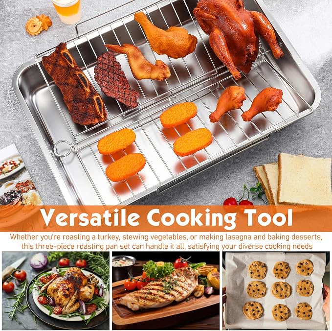 Teenyyou Extra Large Stainless Steel Turkey Roaster - Image 5