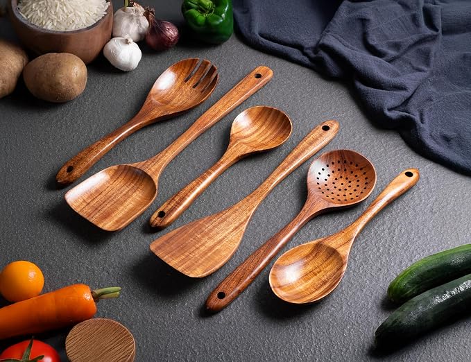 New Kitchen 6 Piece Non Toxic Wooden Spoons - Image 6
