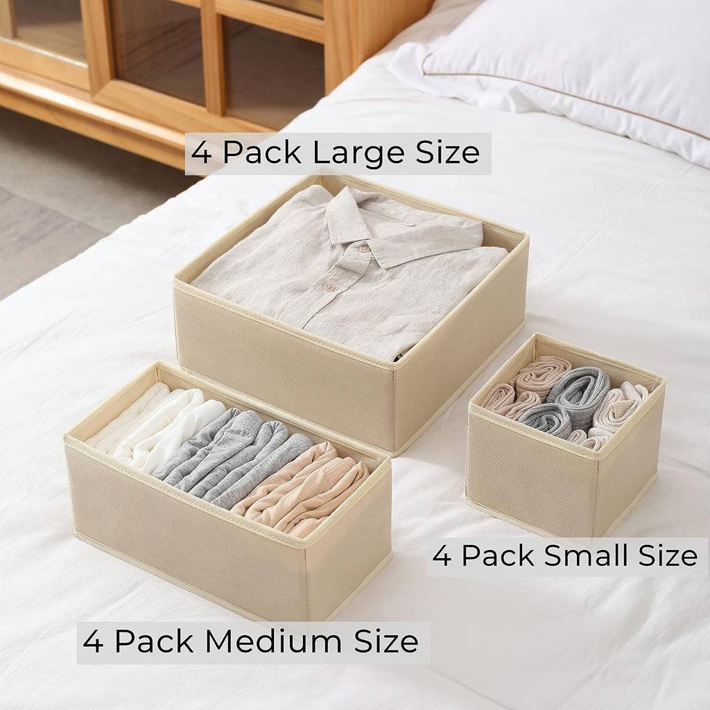Fordonral 12 Pack Drawer Organizer Clothes, Foldable Fabric Dresser