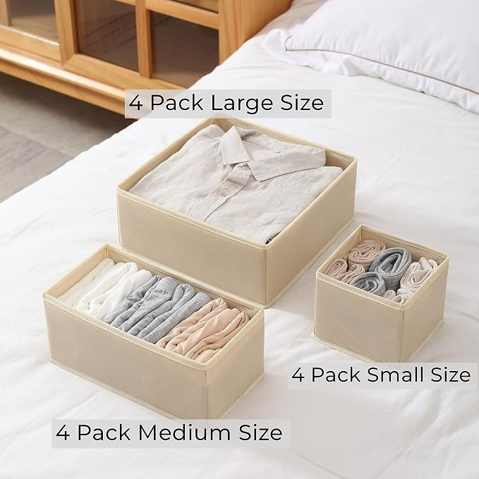 Fordonral 12 Pack Drawer Organizer Clothes, Foldable Fabric Dresser Organizer - Image 4