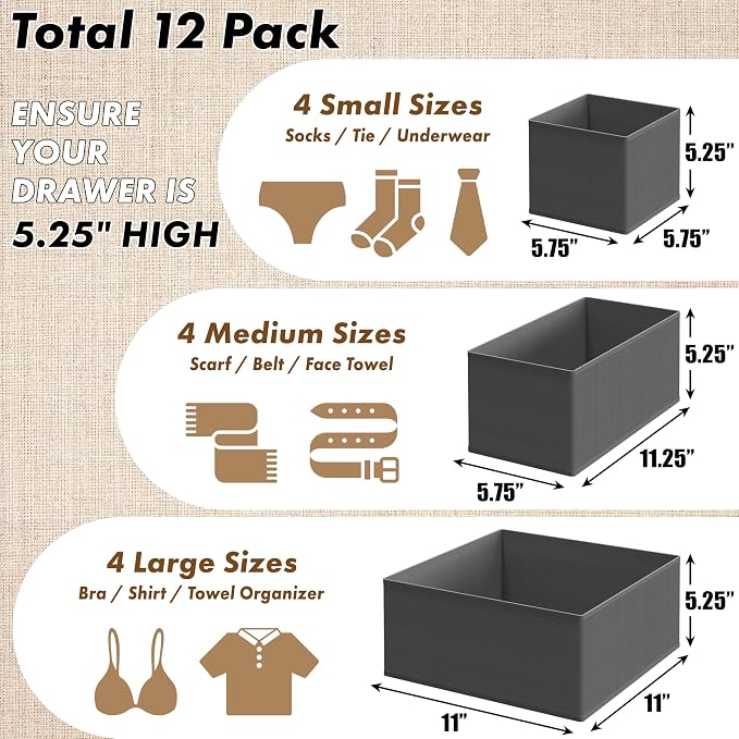 Simple Houseware Foldable Drawer Organizer - Image 2