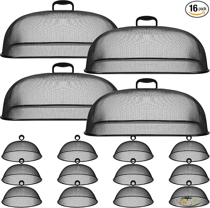 Hicarer 16 Pcs Metal Mesh Screen Food Cover by Hicarer
