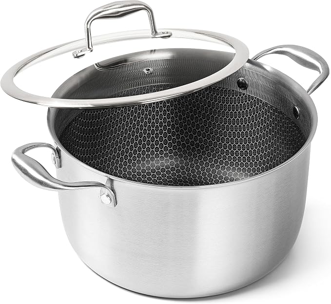 MICHELANGELO Tri-ply Stainless Steel Stock Pot, 8-Quart Stockpot by Michelangelo