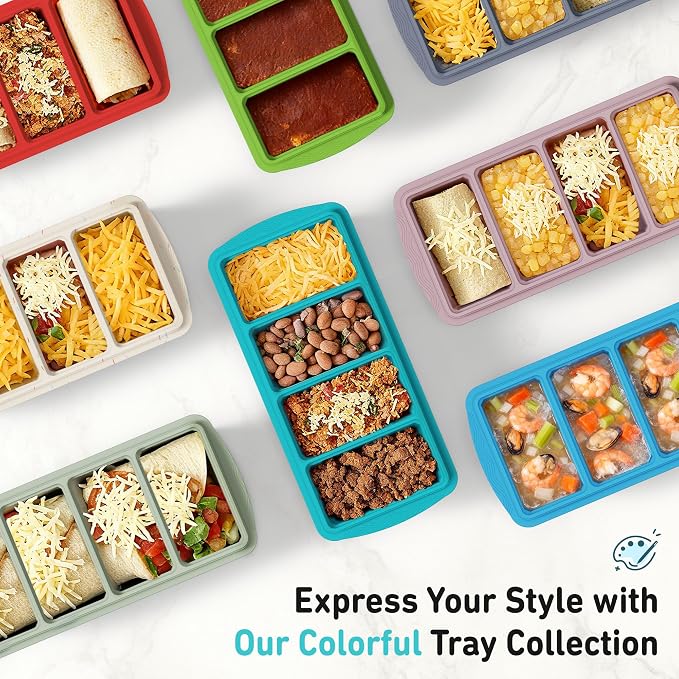 Silicone Freezer Tray With Lid Soup Freezer Container Molds with Steel - Image 9