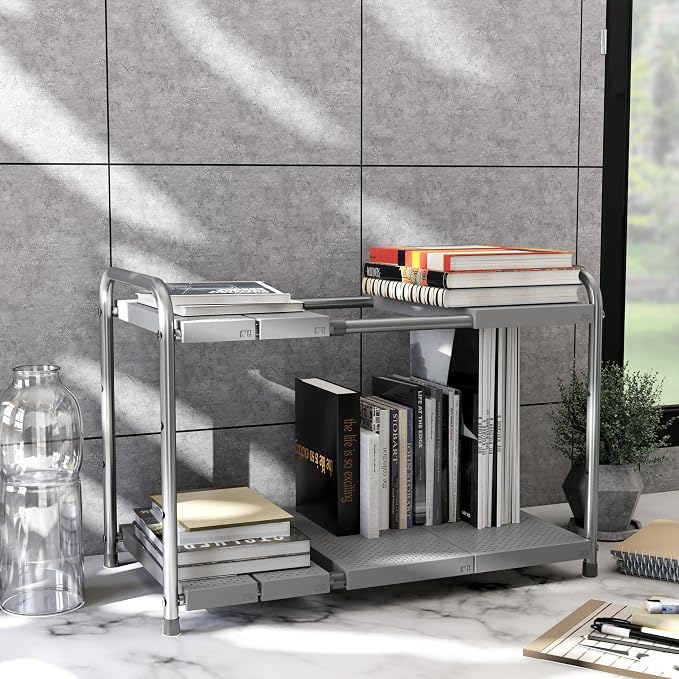 Simple Houseware Under Sink 2-Tier Heavy Duty Expandable Rack Organizer - Image 8