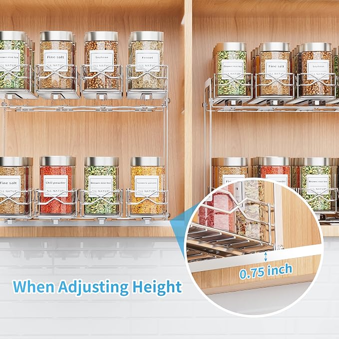 BOIVSHI Spice Rack Organizer, Heavy Duty Vertical Spice Rack Pull Out - Image 7