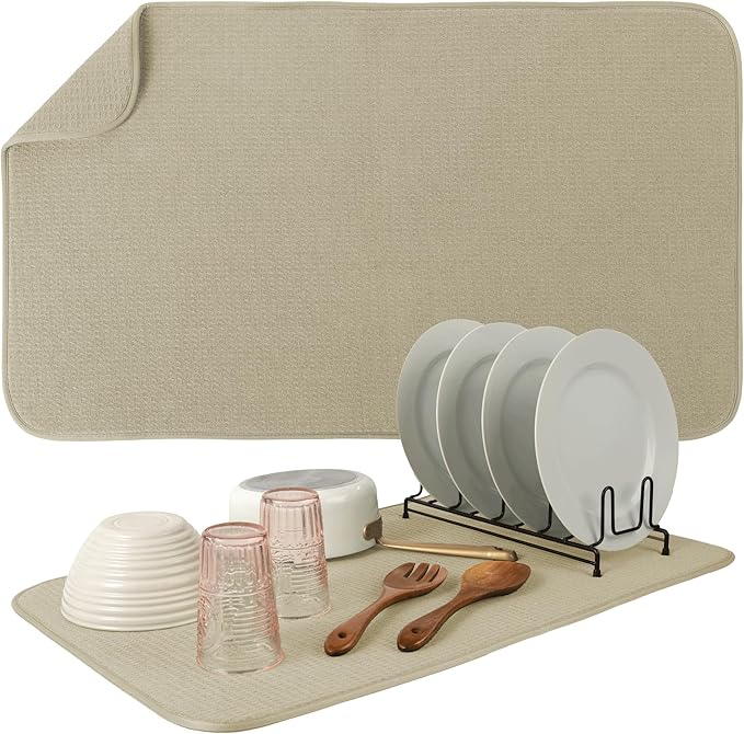 S&T INC. Dish Drying Mat Jumbo, 18” x 30”, Absorbent Microfiber Kitchen Counter by STINC