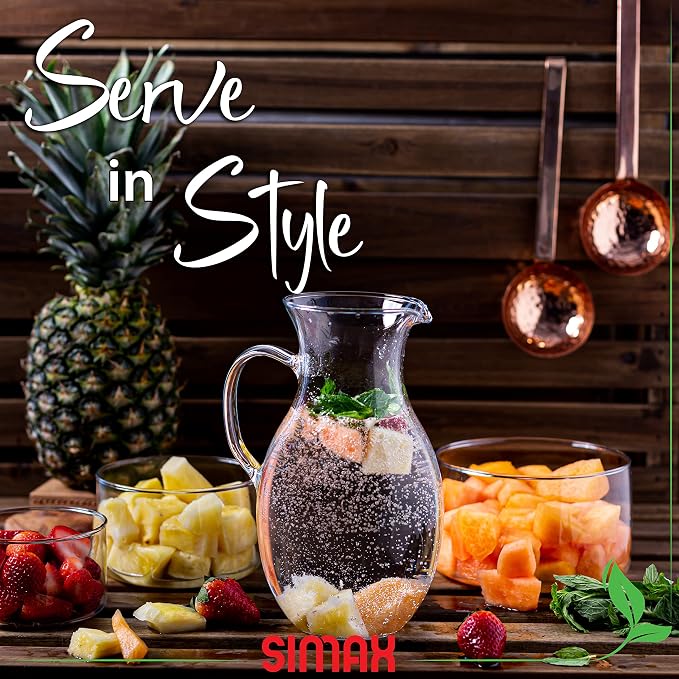 Simax Glass Pitcher With Spout, 1.5 Quart Borosilicate Glass Pitchers With - Image 6