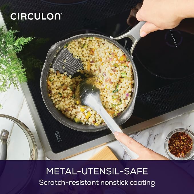 Circulon A1 Series w/ ScratchDefense Nonstick Induction Straining Sauce Pan - Image 8