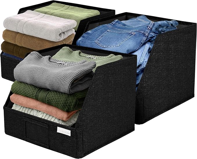 VIVIDECOR Open Front Trapezoid Closet Bins 12x12x10 – Closet Shelf Organizer - Image 9