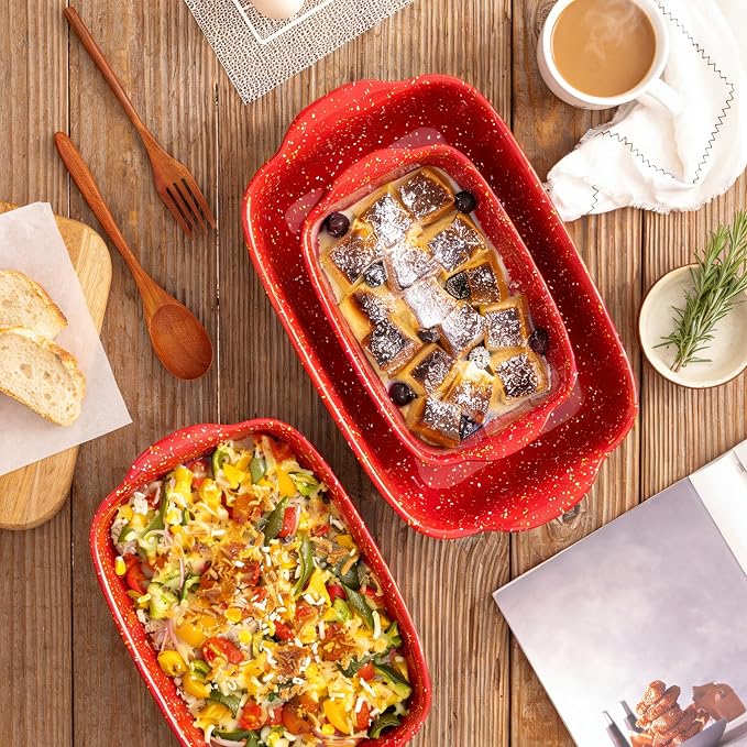 3-Pack Ceramic Lasagna Pan, Heavy-Duty Rectangular Baking Dishes, High Heat - Image 9