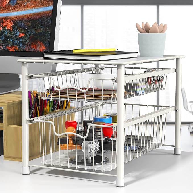 Simple Houseware Stackable Sliding Basket Organizer Drawer - Image 2