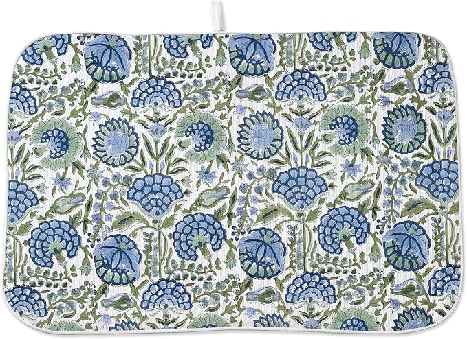 Floral Dish Drying Mat 18x24 Inches by OFIRD