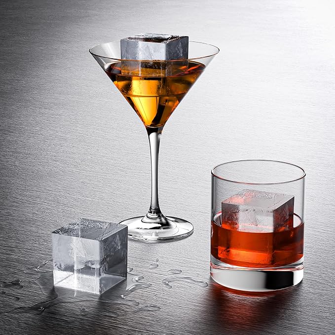 Bangp Large Ice Cube Tray for Whiskey, Metal Reinforced Frame Big Ice Cube Molds - Image 2