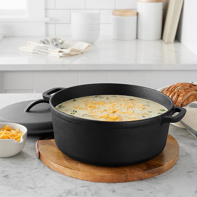 Amazon Basics Pre-Seasoned Cast Iron Dutch Oven Pot - Image 5
