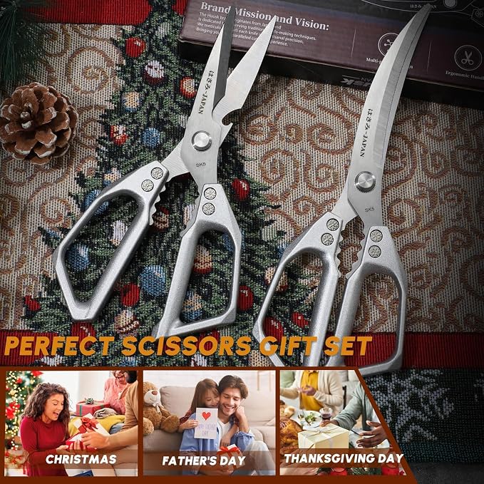 HUUSK Kitchen Scissors Set Silver - Image 7