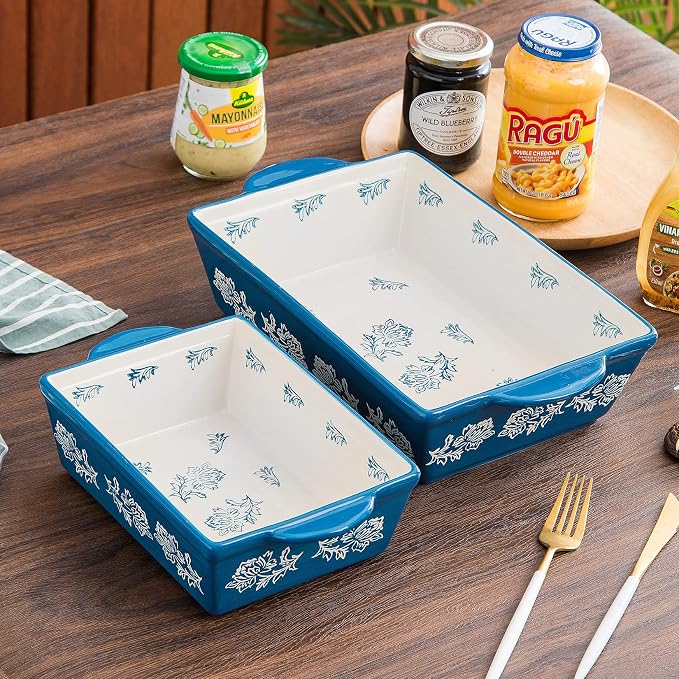 Wisenvoy Baking Dish Ceramic Lasagna Pan Casserole Dish 3-Piece Bakeware Sets - Image 6