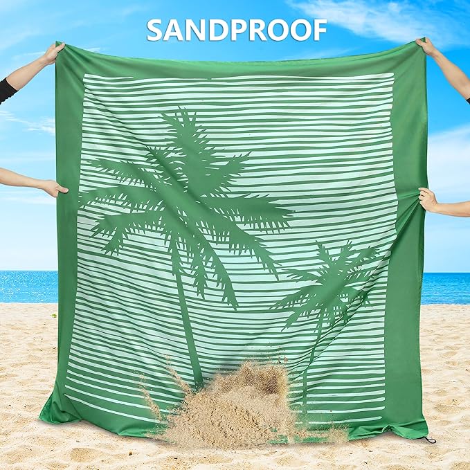 HIHOHO Beach Blanket Waterproof Sandproof Extra Large Beach Mat 79" X - Image 4