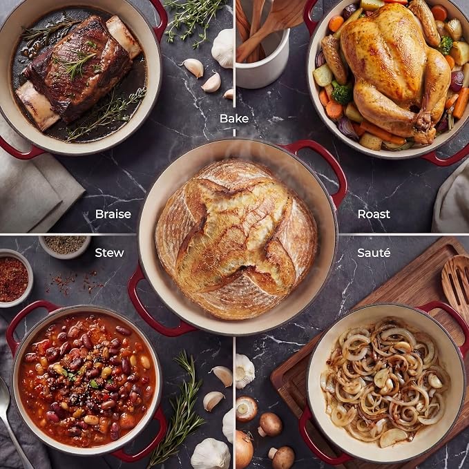 Zulay Kitchen 6 Quart Enameled Cast Iron Dutch Oven Pot - Image 3