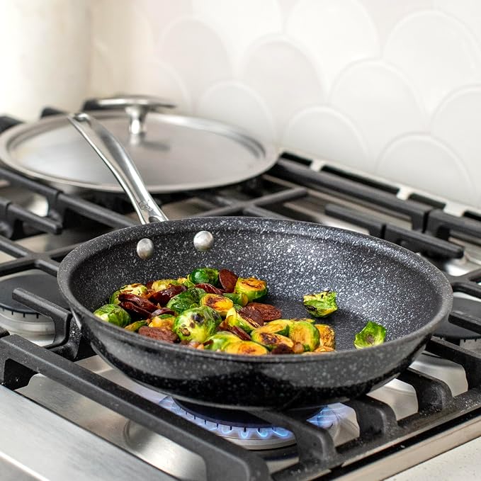 Nordic Ware Basalt Aluminum Saute Skillet, Ceramic Coating - Image 4