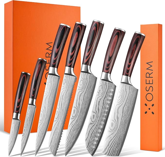Gift-Ready Knife Set, Japanese Style 8-Piece Kitchen Knife Set by Unknown