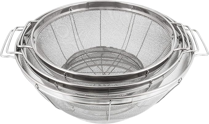 U.S. Kitchen Supply Set of 3 Stainless Steel Colander Strainers Net Baskets 5 - Image 5