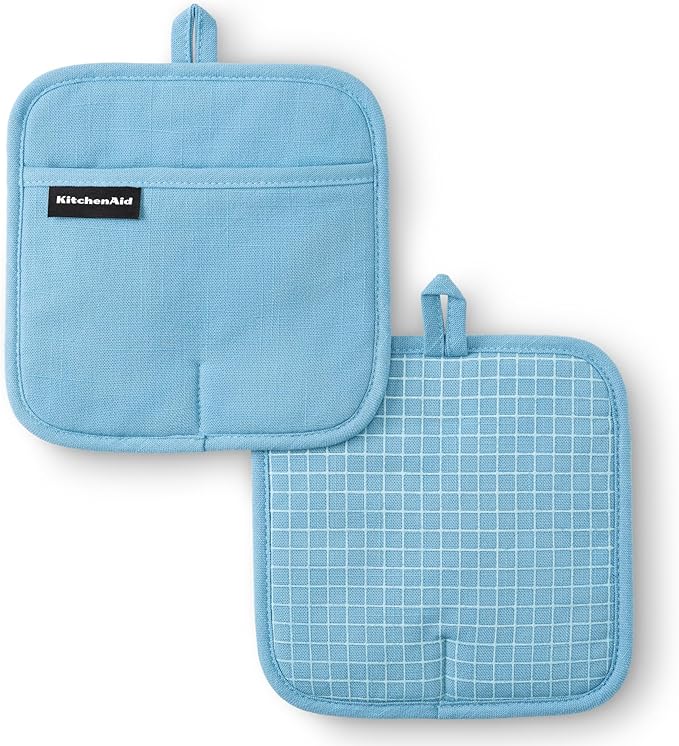 KITCHENAID Gourmet Series Gridlines Pot Holders 2-Pack Set, Heat Resistant up by KitchenAid
